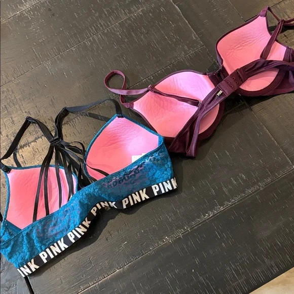 PINK Victoria's Secret Teal and Plum Bra Bundle 36B Set of 2 Push Up - Picture 4 of 6